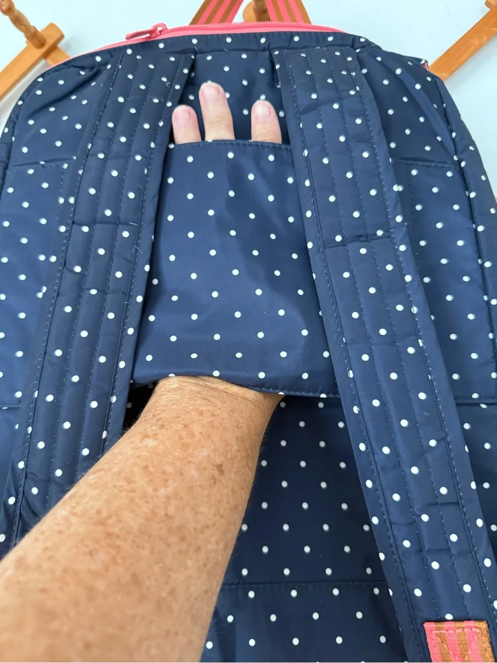 Matilda Jane 435 A+ Navy Blue & Pink gingham Backpack